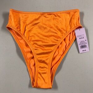 Vibrant Orange High-Waisted Bikini Bottom